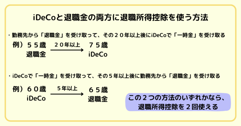 iDeCo退職所得控除２回